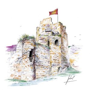 Donjon du château de Talmont-Saint-Hilaire - Aquarelle de Jean-Pascal Duboil