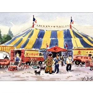 Circus ambiance - Aquarelle de JC Duboil