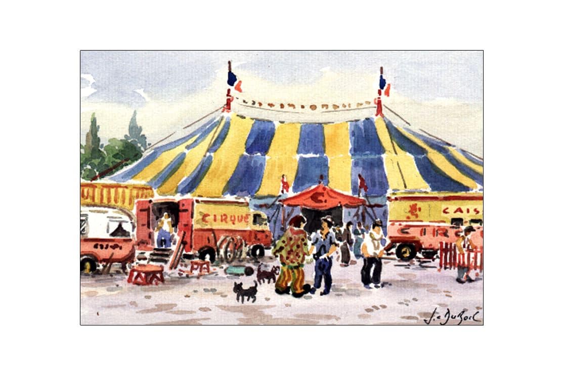 Circus ambiance - Aquarelle de JC Duboil