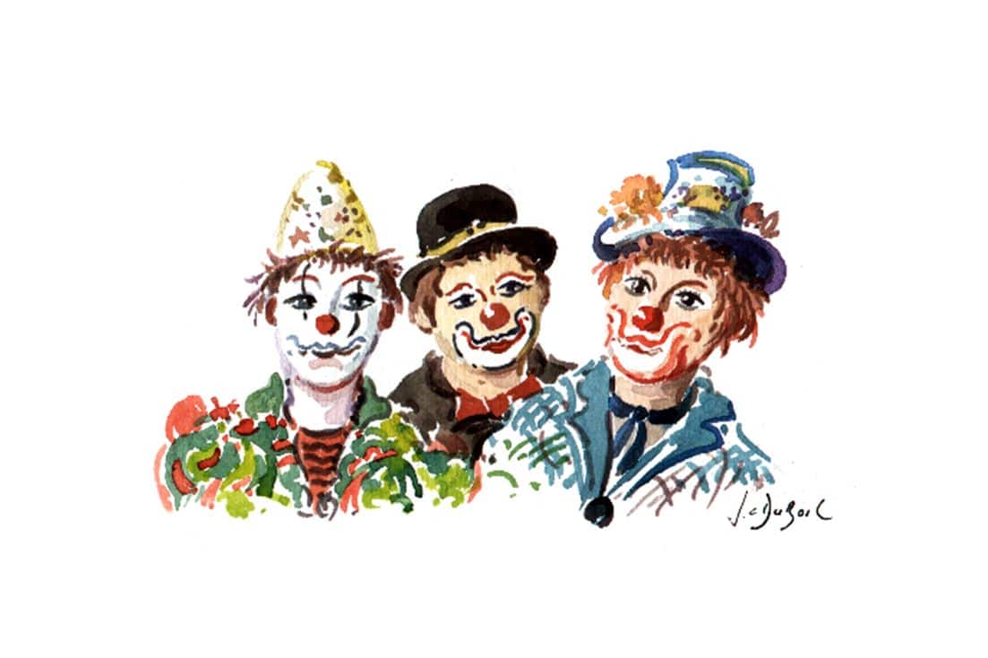 Clown stories - Aquarelle de JC Duboil