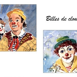 Billes de clowns - Aquarelles de JC Duboil