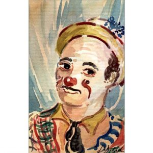 Le clown - Aquarelle de JC Duboil