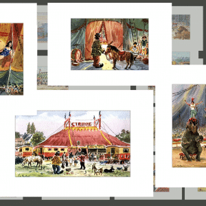 Pack cartes d'art "Circus Collection" 15x10 cm