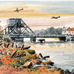 D-Day Pégasus bridge Pont de Bénouville - Aquarelle de JC Duboil