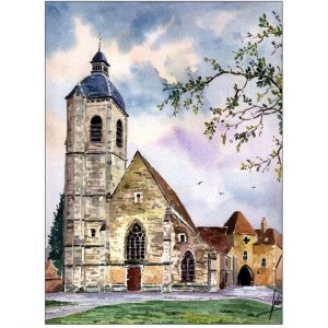 Église Saint-Laurent - Nogent-le-Rotrou - Aquarelle de Jean-Pascal Duboil