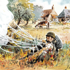 D-Day le Parachutiste aquarelle de JC Duboil